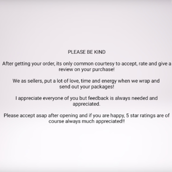 Please Be Kind & Accept, Rate and Review - Picture 1 of 1